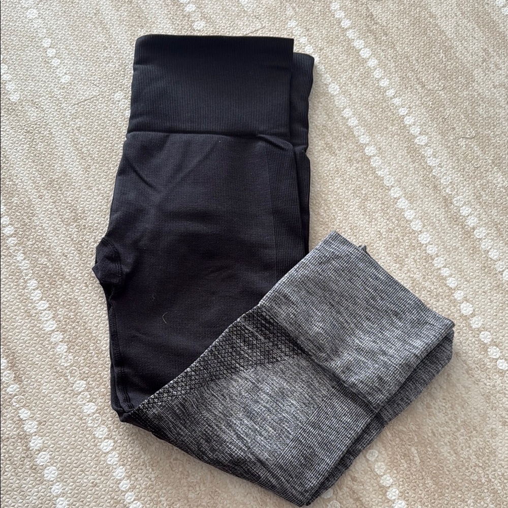 lululemon athletica Black and Gray Leggings